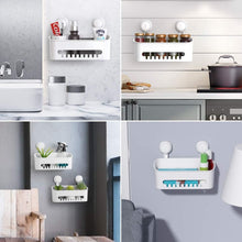 Load image into Gallery viewer, ilikable Vacuum Shower Caddy Suction Cup No-Drilling Removable Waterproof Bathroom Wall Shelf Shower Basket Storage Organizer for Shampoo Conditioner Razors Soap - White
