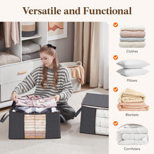 Load image into Gallery viewer, Lifewit 95L Clothes Storage Bags Large Storage Box With Lid Packing Boxes for Moving House With Reinforced Handle Thick Fabric Clear Window for Clothes Duvet Blankets Bedding, 3 Pack, Grey
