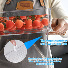 Load image into Gallery viewer, KUMD 10 Pack Fridge Organisers, Stackable Fridge Storage Containers with Lids, BPA-Free, Clear Fruit Storage Container for Fridge Organiser, Keep Food, Fruit, Vegetables Fresh
