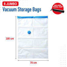 Load image into Gallery viewer, Spacesaver Jumbo Vacuum Storage Bags for Clothes - 100 x 80 cm Vacuum Bags and Space Saver for Comforters and Blankets - Compression Seal for Closet Organization with Hand Pump for Travel - Pack of 6
