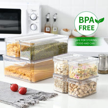 Load image into Gallery viewer, KUMD 10 Pack Fridge Organisers, Stackable Fridge Storage Containers with Lids, BPA-Free, Clear Fruit Storage Container for Fridge Organiser, Keep Food, Fruit, Vegetables Fresh
