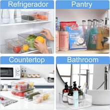 Load image into Gallery viewer, KUMD 10 Pack Fridge Organisers, Stackable Fridge Storage Containers with Lids, BPA-Free, Clear Fruit Storage Container for Fridge Organiser, Keep Food, Fruit, Vegetables Fresh
