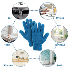 Load image into Gallery viewer, 2 Pairs Microfiber Dusting Gloves Cleaning Gloves Flexible No Shedding Microfiber Dust Cleaning Glove Wipes, Dust Gloves for Cleaning Furniture, Lamp and Hard-to-Reach Corner Gap
