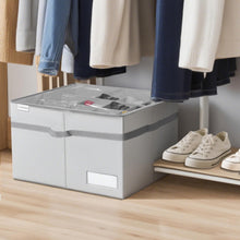 Load image into Gallery viewer, LUVHOMEE Shoe Organiser for Closet, Fits 16 Pairs, Large Shoe Box Storage Containers, Clear Foldable Shoe Storage Bins w/Bottom Support, Space Saving Shoes Holder w/Reinforced Handles, Grey
