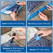 Load image into Gallery viewer, Spacesaver Jumbo Vacuum Storage Bags for Clothes - 100 x 80 cm Vacuum Bags and Space Saver for Comforters and Blankets - Compression Seal for Closet Organization with Hand Pump for Travel - Pack of 6

