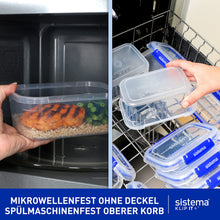 Load image into Gallery viewer, Sistema KLIP IT PLUS Leakproof Food Storage Containers | 1 L | AirtightStackable &amp; Nestable Meal Prep Containers with Lids | School Lunch Boxes | 3 Count
