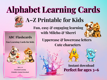 Load image into Gallery viewer, ABC Flashcards A–Z | Uppercase &amp; Lowercase Alphabet Cards | Preschool Printable Ages 3–6

