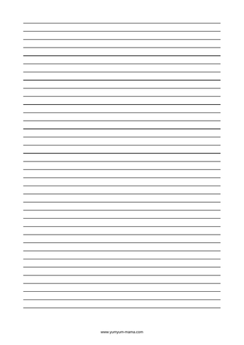 Preview of A4 standard lined paper with 7mm spacing and black horizontal lines on a white background
