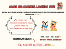 Load image into Gallery viewer, Four Seasons Preschool Activity Pack | Spring, Summer, Autumn &amp; Winter Worksheets for Ages 3–6
