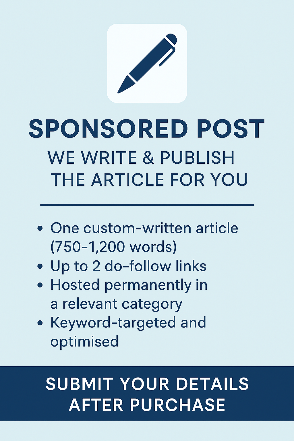 Sponsored Post – We Write & Publish the Article for You (Done-for-You Service)