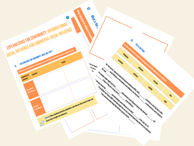 Explanations For Conformity Revision Worksheet