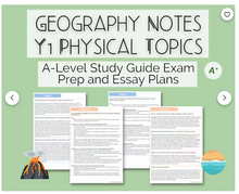 Load image into Gallery viewer, A-Level Geography Revision Guide | Year 1 Physical Topics | Exam Question and Essay Plans | A* Grade Answers
