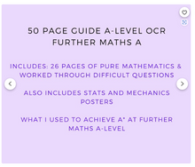 Load image into Gallery viewer, A-Level Further Maths Revision Notes OCR A
