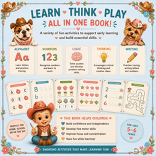 Load image into Gallery viewer, Fun Learning Challenges for Ages 5–6 | Maths, Literacy, Logic &amp; Tracing Activities + Bonus “The Little Wheat Loaf” Storybook

