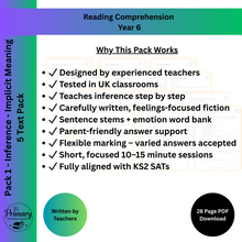 Load image into Gallery viewer, Year 6 SATs Reading Comprehension – Inference &amp; Implicit Meaning | KS2 Printable PDF

