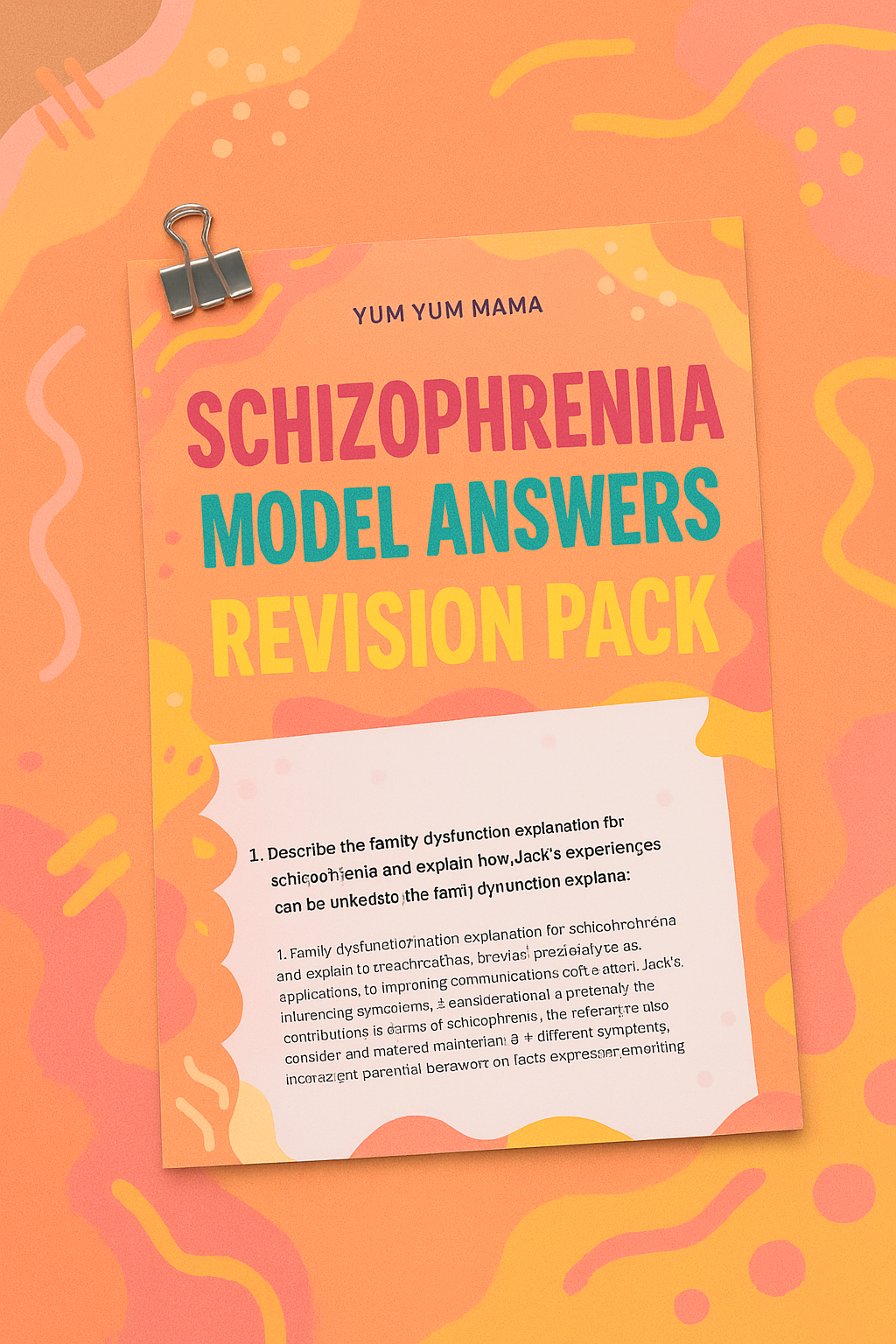 SCHIZOPHRENIA MODEL ANSWERS REVISION PACK
