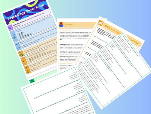 Psychology cover lesson Social influence types and explanations of conformity