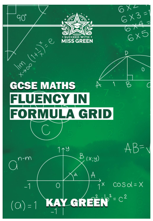 GCSE Maths Fluency Formula Grid Workbook – A student-friendly revision book with 12 formula practice grids and YouTube solutions for GCSE exam prep.

