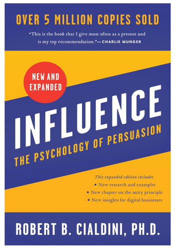 Cover of “Influence” by Robert Cialdini, a classic book on persuasion and human behaviour


