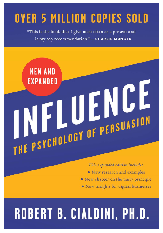 Cover of “Influence” by Robert Cialdini, a classic book on persuasion and human behaviour

