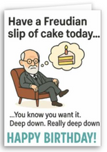 Load image into Gallery viewer, Funny Freud Birthday Card – The Perfect Gift for Psychology Lovers

