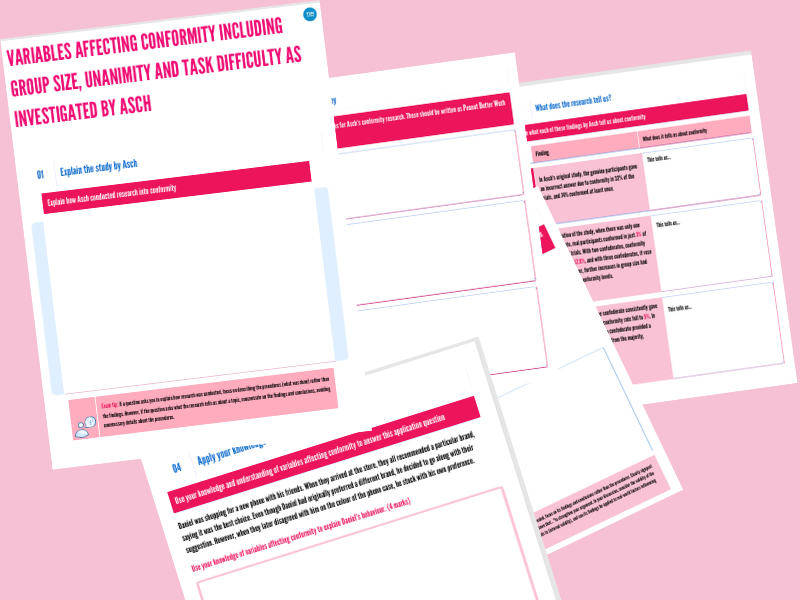 Variables Affecting Conformity Revision Worksheet