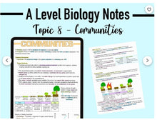 Load image into Gallery viewer, BIOLOGY NOTES A LEVEL - Communities
