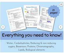 Load image into Gallery viewer, OCR A A-level Biology Biological Molecules Revision Notes
