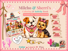 Load image into Gallery viewer, Milcho &amp; Sherri Coloring &amp; Activity Book | 7 Coloring Pages, Counting &amp; Maze | Kids Printable Activity Book
