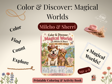 Load image into Gallery viewer, Kids Activity &amp; Coloring Pack | 4 Magical Worlds | Hidden Objects, Counting &amp; Find Activities
