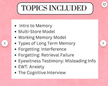 Load image into Gallery viewer, AQA A-level Psychology full condensed notes: MEMORY printable notes
