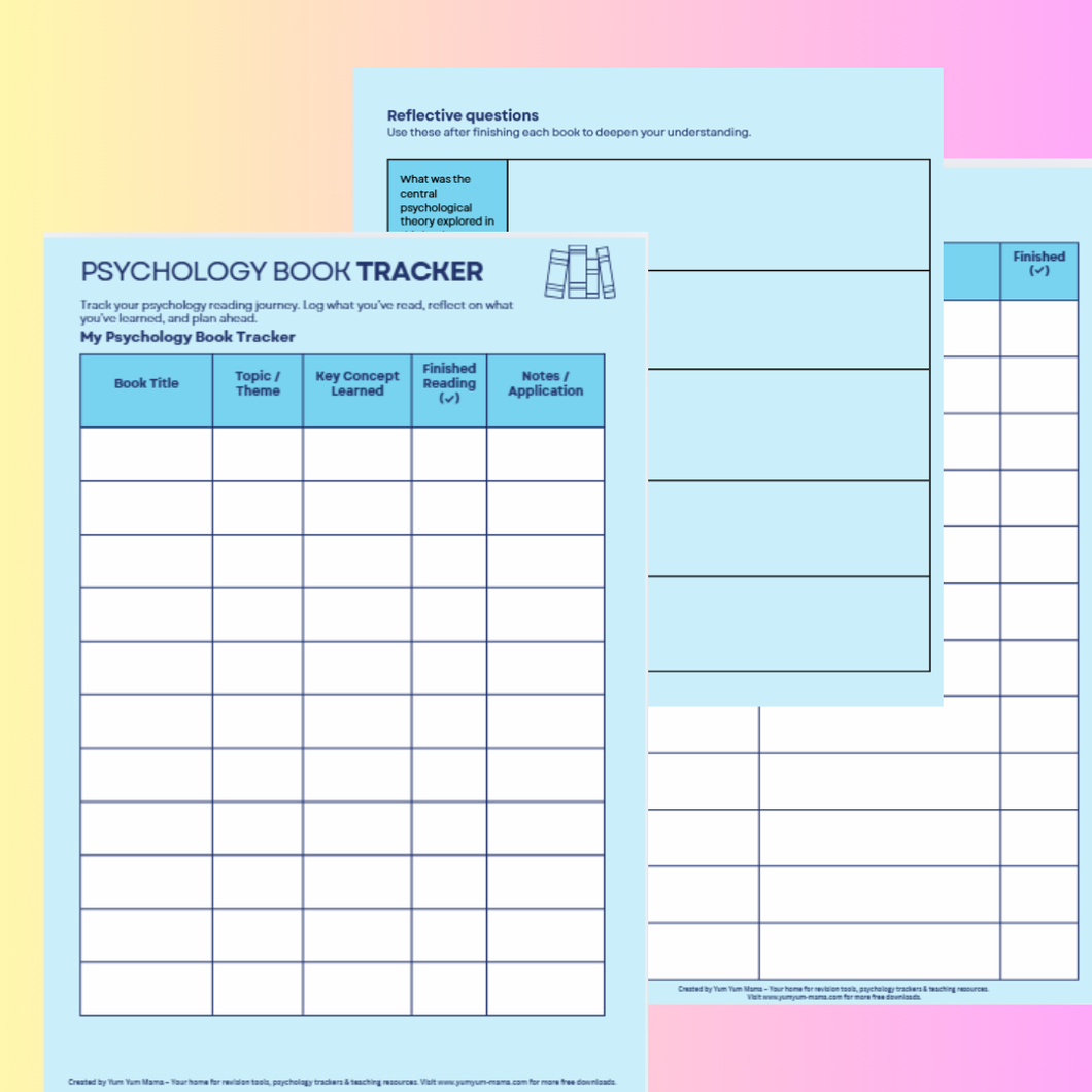 Psychology Book Tracker – Free Printable PDF for Students & Self-Learners