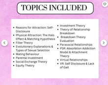 Load image into Gallery viewer, AQA A-level Psychology notes: RELATIONSHIPS white background printable
