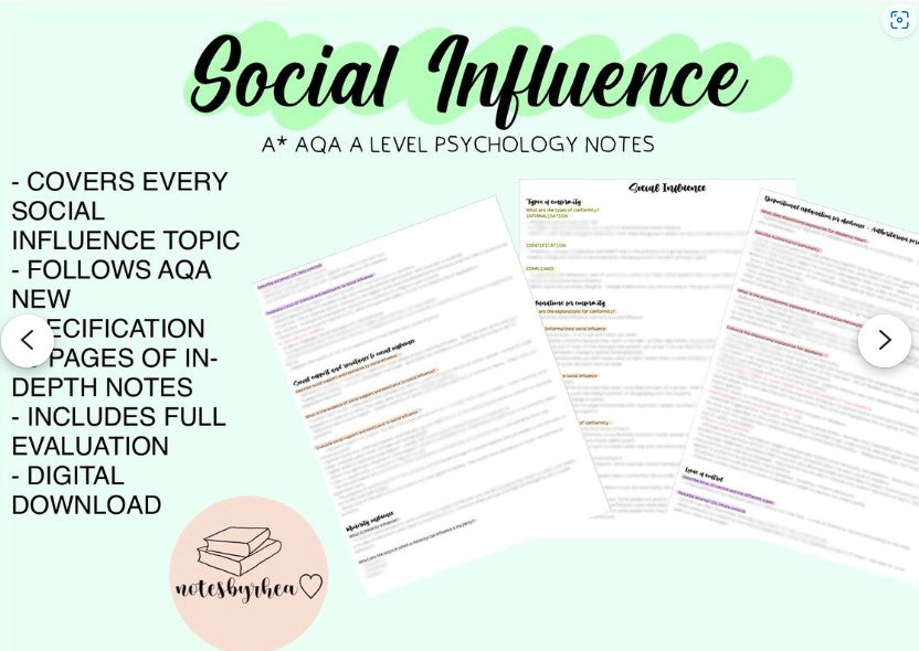 AQA A Level Psychology Social Influence Notes