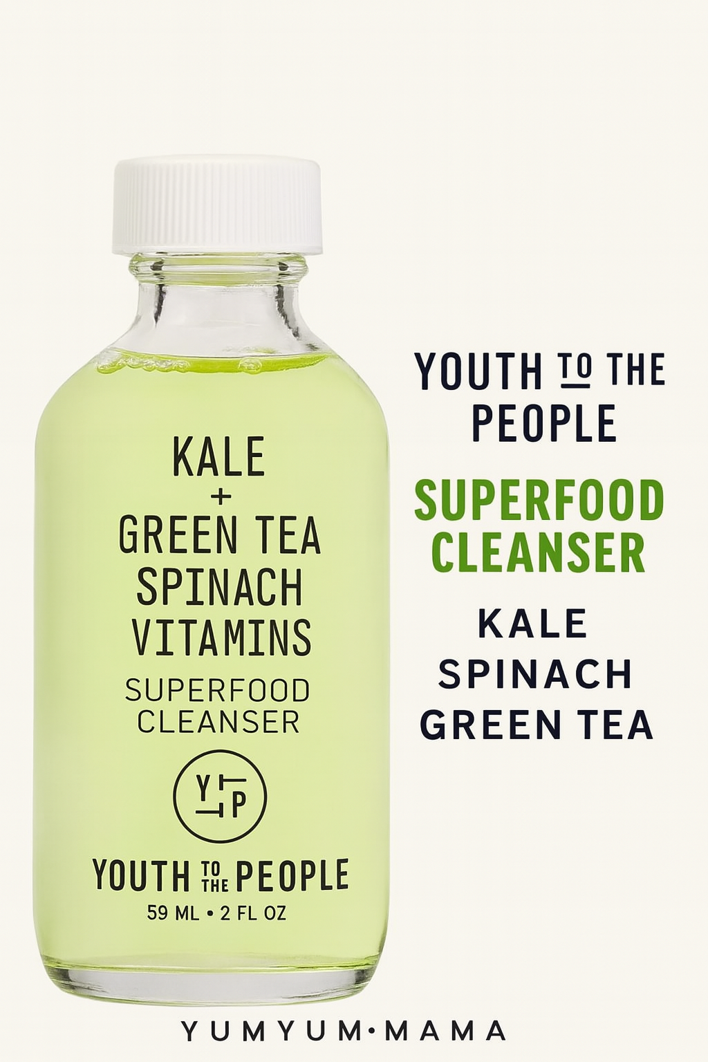 Youth To The People Superfood Cleanser – Kale + Green Tea Spinach Vitamins (59ml / 2oz) | Vegan Face Wash UK