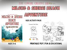 Load image into Gallery viewer, Beach Activity Pack for Kids | Mazes, Counting, Matching, Tracing &amp; Colouring | Summer Printable
