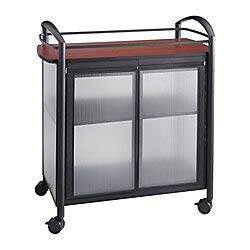 Safco Products Storage/Refreshment Cart, Other, Cherry Top/Black Frame