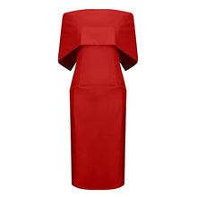 Load image into Gallery viewer, AMhomely Womens Sexy Elegant Bodycon Dress Off Shoulder Sleeveless Solid Color Prom Mini Dress Cocktail Party Midi Wrap Dress UK Size Party Elegant Dresses Clearance Work Dress Office Dressing
