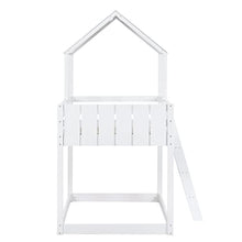 Load image into Gallery viewer, Bunk Bed Single Bed Frames Wooden Kids Beds White 3ft Loft Bed with Ladder Mid Sleeper Cabin Bed Frame (White)
