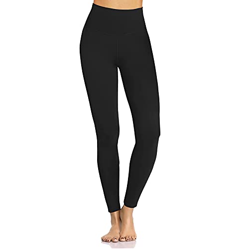 ACTINPUT Black Leggings for Women Soft High Waisted Tummy Control Leggings Sports Workout Gym Running Yoga Pants(1pc Black,L-XL)