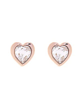 Load image into Gallery viewer, Ted Baker Han Crystal Heart Stud Earrings - Rose Gold or Silver Tone Plated with Crystal (Rose Gold Tone/Crystal)
