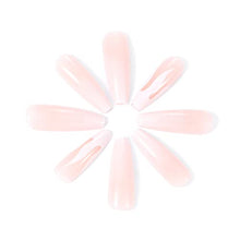 Load image into Gallery viewer, Handcess Coffin Glossy False Nail Long Ballerina Press on Nails Pink Gradient Acrylic Art Full Cover Fake Nails Flame Stick on Nail for Women and Girls(24Pcs)
