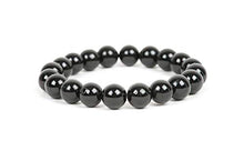 Load image into Gallery viewer, Black Tourmaline Bead Bracelet Chakra Energy Healing Protection Relieves Stress Anxiety Gift for Men &amp; Women 8mm
