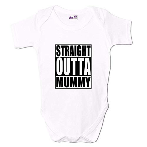 Funny Baby Grows Clothes Boy Girl Bodysuit Straight Outta Mummy White 0-3