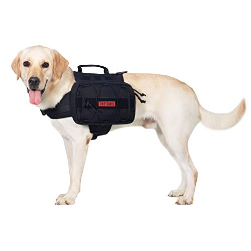 OneTigris Mammoth Dog Backpack 2.0 Version Tear Camping Hiking Dog Backpack for M/L Size Dogs (M, Black)