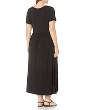 Load image into Gallery viewer, Amazon Essentials Women's Short-Sleeve Waisted Maxi Dress, Black, M
