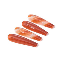 Load image into Gallery viewer, Brishow Coffin False Nails Long Fake Nails Brown Glitter Press on Nails Ballerina Acrylic Stick on Nails 24pcs for Women and Girls
