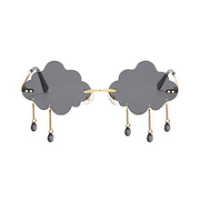 Load image into Gallery viewer, Dollger Rimless Cute Sunglasses For Women Trendy Vintage Creative 90s Sunglasses Funny Cloud Shaped Disco Glasses (A Grey)
