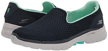 Load image into Gallery viewer, Skechers Women's GO Walk 6 Big Splash Sneaker, Navy Textile/Turquoise Trim, 6 UK
