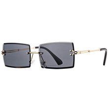 Load image into Gallery viewer, Rectangle Sunglasses for Men/Women Small Rimless Square Shade Eyewear (Black)
